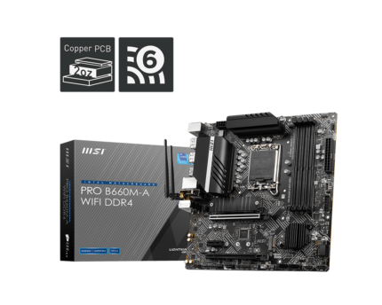 MSI PRO B660M-A WIFI DDR4 LGA 1700 Socket Motherboard