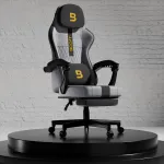 Boost Surge Pro Ergonomic Chair with Footrest - Grey Black