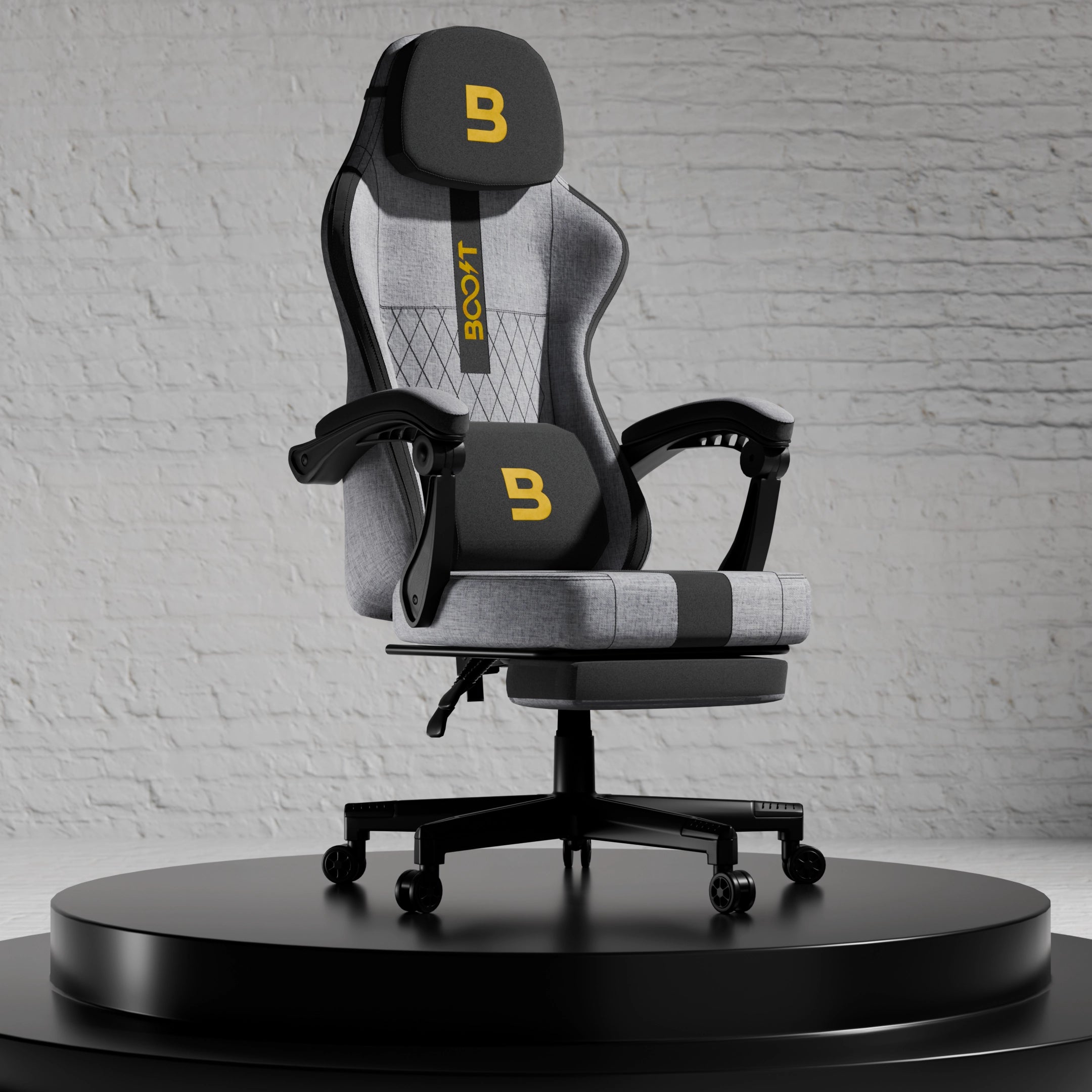 1_eb313b2f-ee06-48e7-a43f-572f8d4912bc.jpg Boost Surge Pro Ergonomic Chair with Footrest - Grey Black