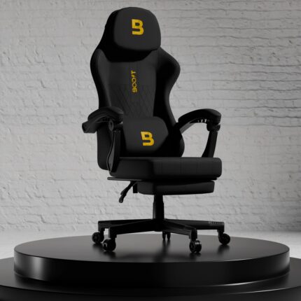 Boost Surge Pro Ergonomic Chair with Footrest - Black