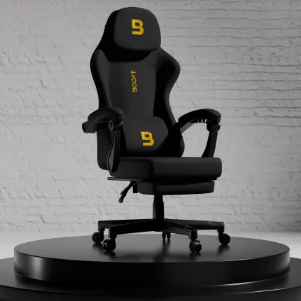 Boost Surge Pro Ergonomic Chair with Footrest - Black