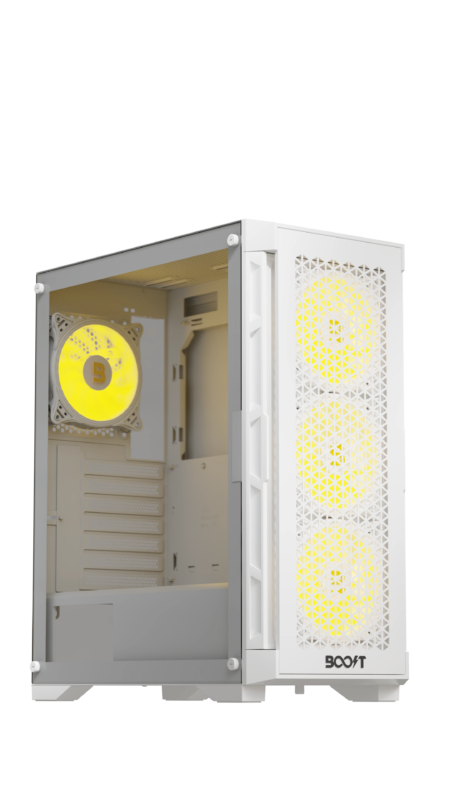 Boost Enclosure Pro Series P300 - White 4 Halo ARGB Fans - view 2