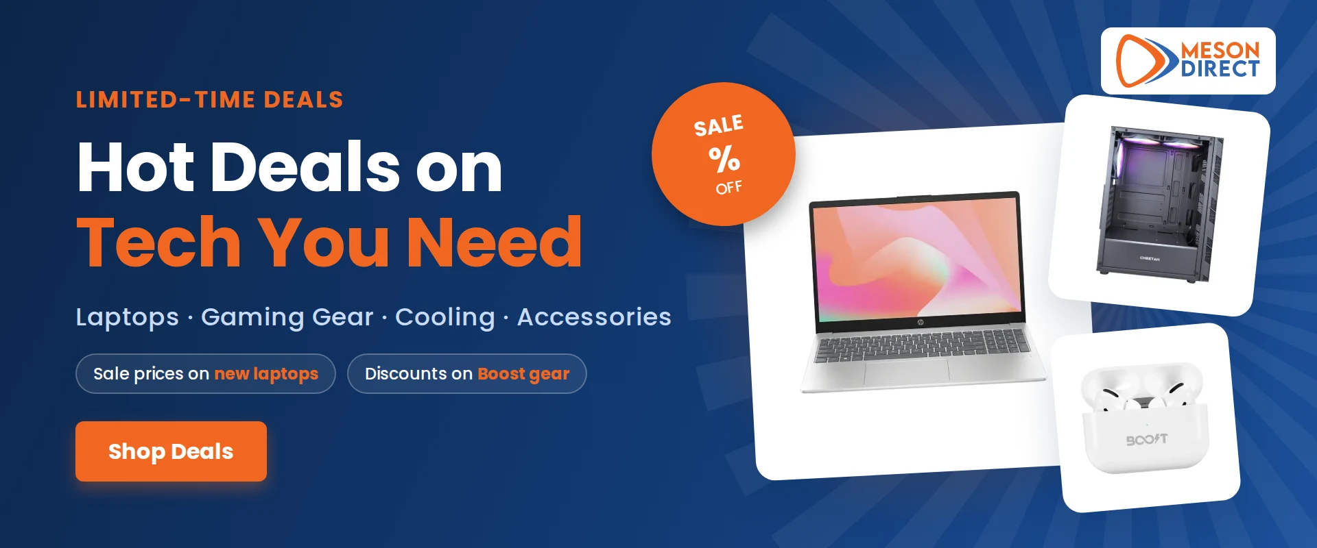 Hot deals on laptops and tech accessories at Meson Direct