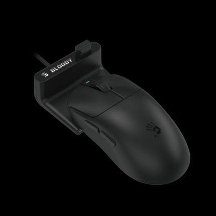 Bloody R77 Ultra Dock Dual Mode Wireless Gaming Mouse - White Black