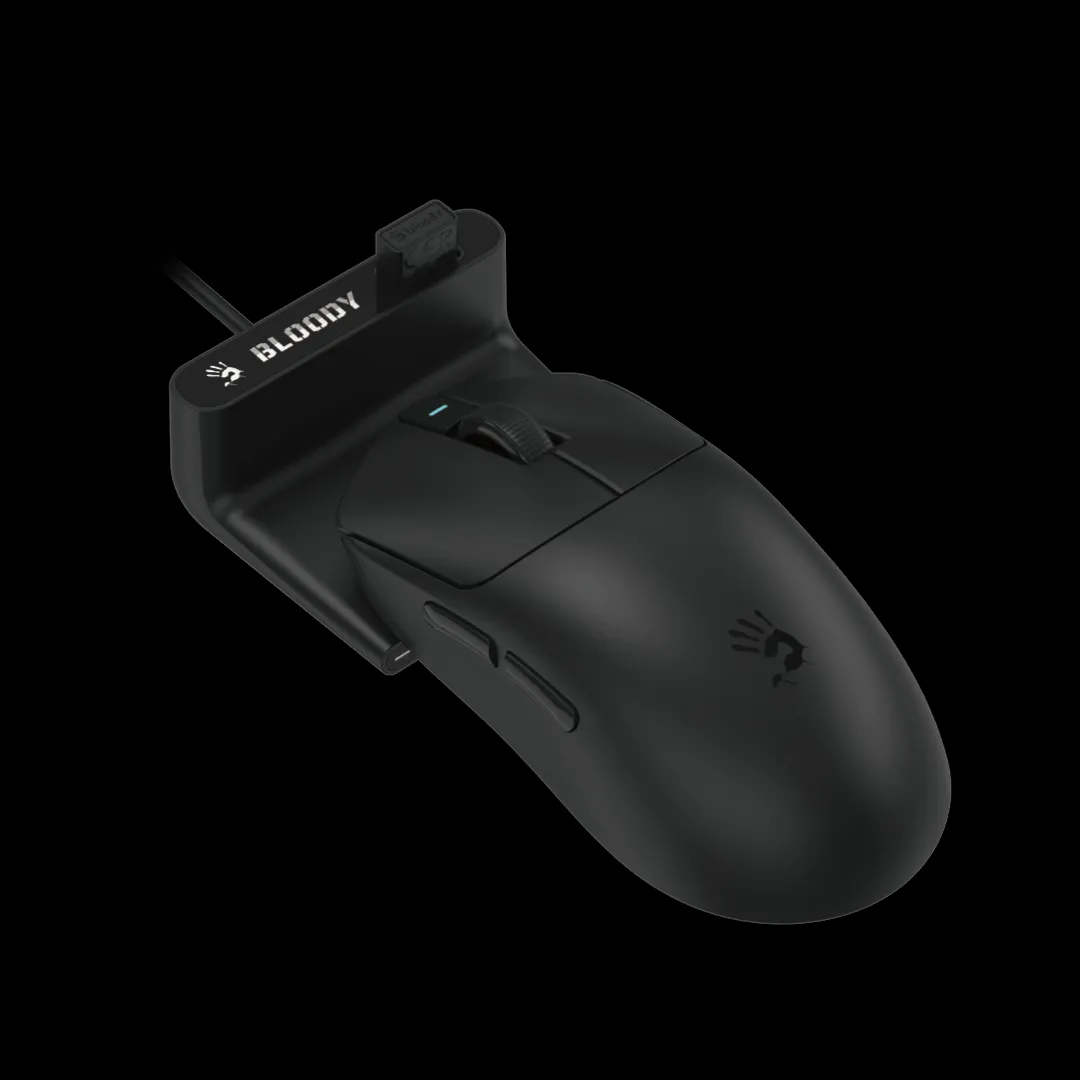 Bloody R77 Ultra Dock Dual Mode Wireless Gaming Mouse | White Black