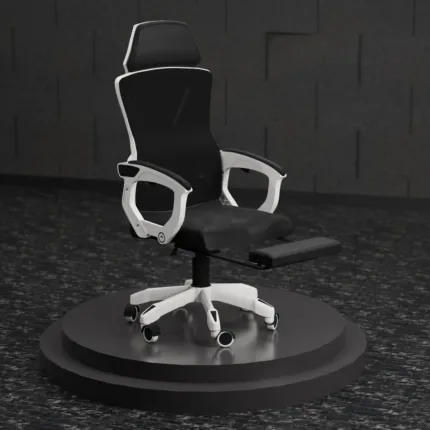 Boost Comfort Ergonomic Chair with Footrest - Black White