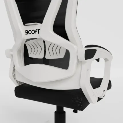 Boost Comfort Ergonomic Chair with Footrest | Black White - image 4