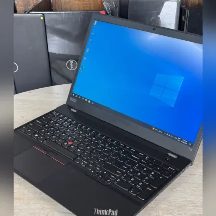 Lenovo ThinkPad T15 keyboard with TrackPoint, angled view